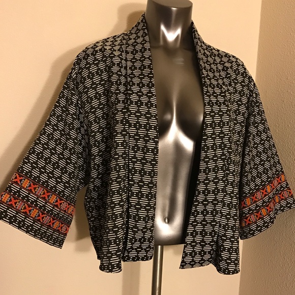 Open Front Print Jacket - Picture 3 of 3